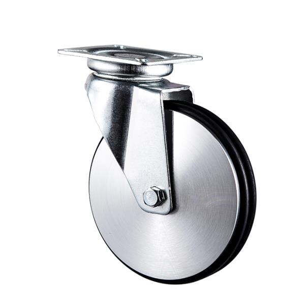 Premium Aluminum Wheel Furniture Caster: Double Ball Bearing, Top Plate Fitting, Cr6-Free Finish
