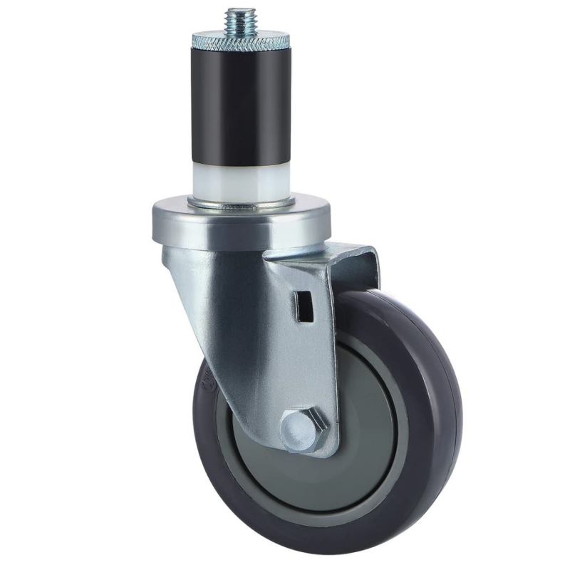 NSF Listed Medium Duty Expansion Stem Casters - Polyurethane Wheel with Double Bearings and Dust Covers
