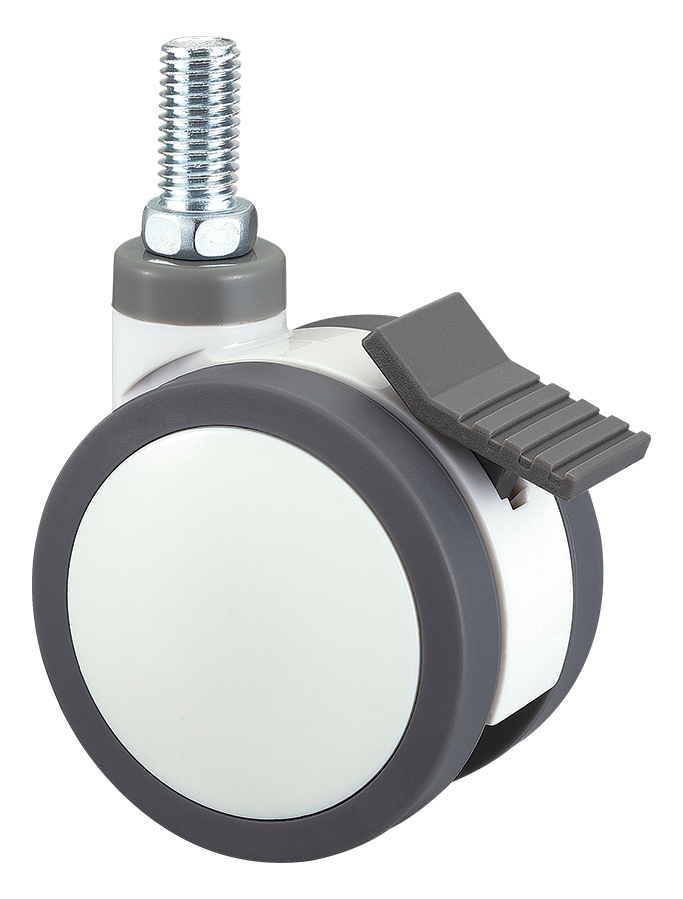 Twin-wheel swivel caster