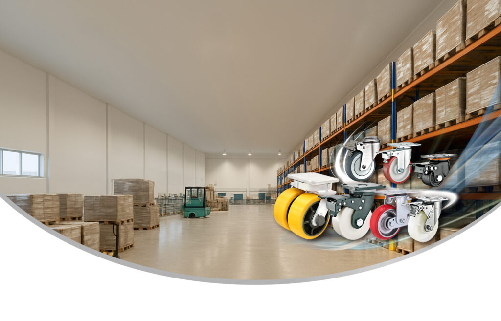 Quality inspection of heavy-duty wheels at Caster-Manufacturing factory