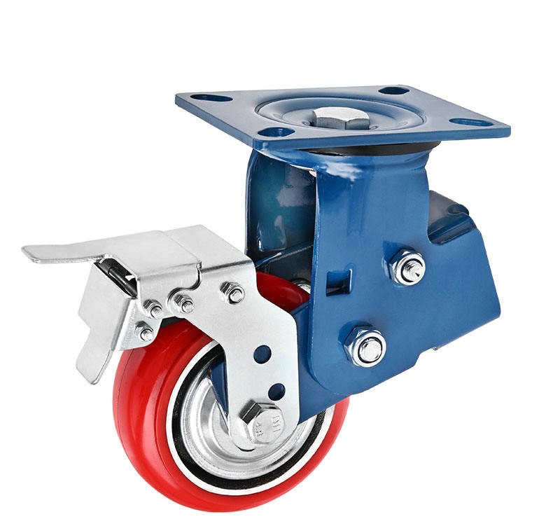 Industrial shock-absorbing casters with spring-loaded design for protecting sensitive electronic equipment
