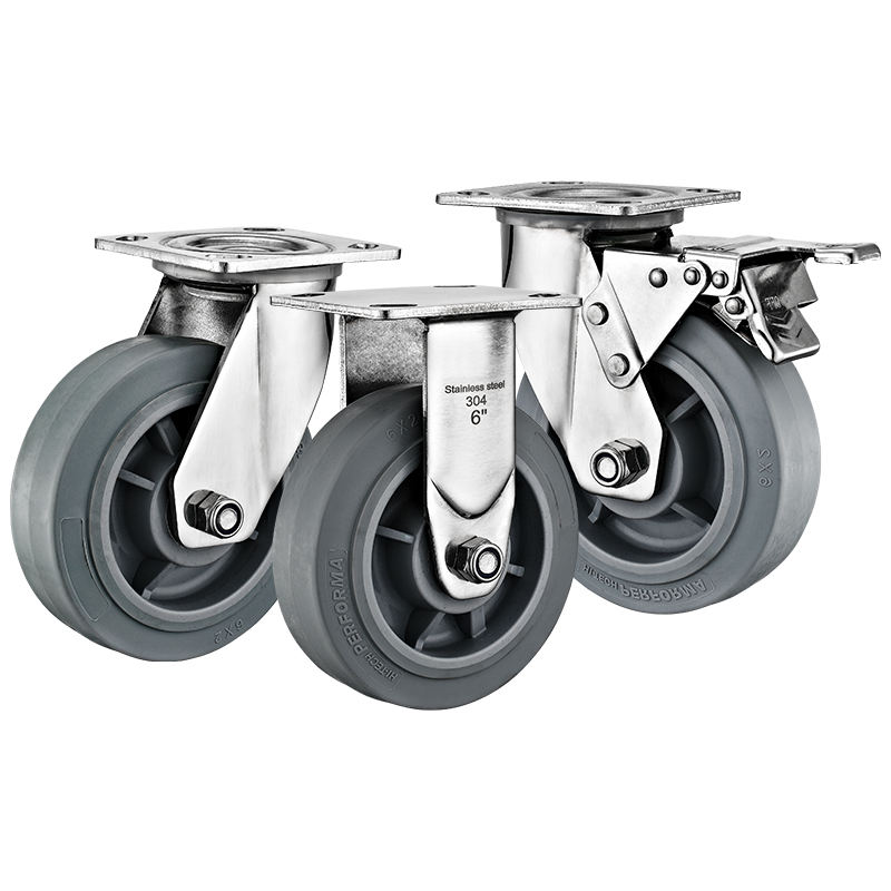 Heavy Duty Industrial Stainless Steel Caster with TPR Wheels