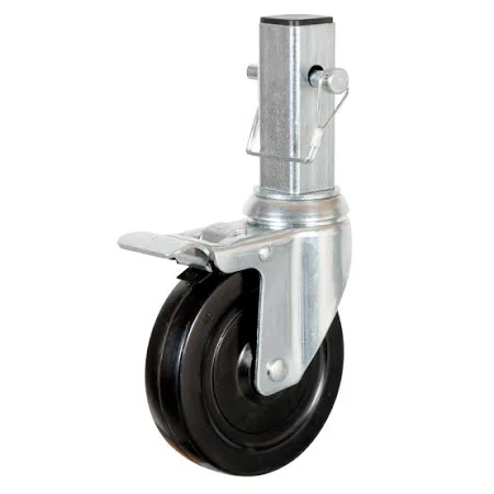 5 inch hard rubber wheel scaffolding caster with brakes